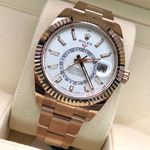 Rolex Sky-Dweller 326935 (2021) - White dial 42 mm Rose Gold case (3/8)