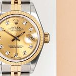Rolex Lady-Datejust 69173 (1989) - Champagne wijzerplaat 26mm Goud/Staal (5/8)