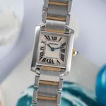 Cartier Tank Française W51007Q4 (2000) - Silver dial 25 mm Gold/Steel case (3/8)