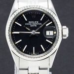 Rolex Oyster Perpetual Lady Date 6517 (1970) - Zwart wijzerplaat 26mm Staal (1/7)