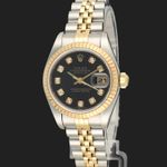 Rolex Lady-Datejust 79173 (2002) - Black dial 26 mm Gold/Steel case (1/8)