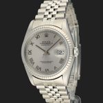 Rolex Datejust 36 16234 (2000) - Zilver wijzerplaat 36mm Staal (1/8)