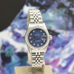 Rolex Lady-Datejust 79174 (2003) - Blue dial 26 mm Steel case (7/8)