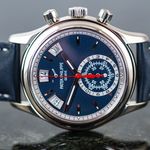 Patek Philippe Annual Calendar Chronograph 5960/01G-001 (2022) - Blue dial 40 mm White Gold case (2/8)