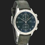 IWC Portuguese Chronograph IW371430 (2005) - Groen wijzerplaat 41mm Staal (4/8)