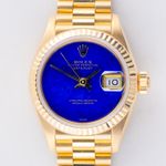Rolex Lady-Datejust 69178 (1991) - Blue dial 26 mm Yellow Gold case (3/8)