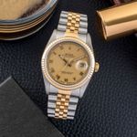 Rolex Datejust 36 16233 (1991) - Champagne dial 36 mm Gold/Steel case (1/8)