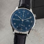 IWC Portuguese Chronograph IW371606 (Onbekend (willekeurig serienummer)) - Blauw wijzerplaat 41mm Staal (3/8)