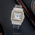 Cartier Santos 2961 (1986) - White dial 29 mm Gold/Steel case (3/8)