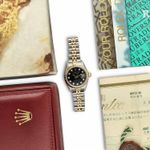 Rolex Lady-Datejust 69173 (1990) - Black dial 26 mm Gold/Steel case (8/8)
