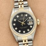 Rolex Lady-Datejust 69173 (1990) - Black dial 26 mm Gold/Steel case (1/8)