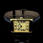 Cartier Tank Vermeil 590005 (Unknown (random serial)) - Yellow dial 23 mm Silver case (7/8)