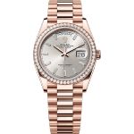 Rolex Day-Date 36 128345RBR (2025) - Zilver wijzerplaat 36mm Roségoud (1/1)