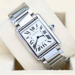 Cartier Tank WSTA0052 (2023) - White dial 34 mm Steel case (1/8)