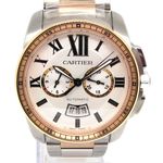 Cartier Calibre de Cartier Chronograph W7100043 (Unknown (random serial)) - Silver dial 42 mm Steel case (1/6)