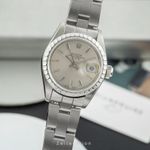 Rolex Oyster Perpetual Lady Date 69240 (1991) - Silver dial 26 mm Steel case (1/8)