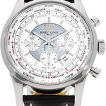 Breitling Transocean Chronograph Unitime AB0510U0/A732 (2022) - White dial 46 mm Steel case (2/5)