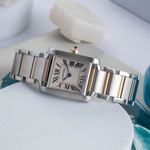 Cartier Tank Française W51007Q4 (2000) - Silver dial 25 mm Gold/Steel case (2/8)