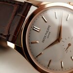 Patek Philippe Calatrava 5196R-001 (2020) - Zilver wijzerplaat 37mm Roségoud (3/8)