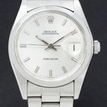 Rolex Oyster Precision 6694 (1975) - Zilver wijzerplaat 34mm Staal (1/7)