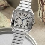 Cartier Santos WSSA0029 (Unknown (random serial)) - Silver dial 35 mm Steel case (3/8)