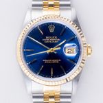 Rolex Datejust 36 16233 (1990) - Blue dial 36 mm Gold/Steel case (3/8)
