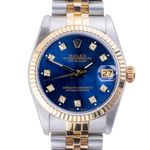 Rolex Datejust 31 68273 (1988) - Blue dial 31 mm Gold/Steel case (3/8)