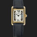 Cartier Tank Vermeil 5057001 (Unknown (random serial)) - White dial 20 mm Silver case (3/8)