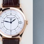 Patek Philippe Calatrava 5296R-001 (2009) - Zilver wijzerplaat 38mm Roségoud (5/8)