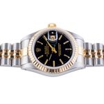 Rolex Lady-Datejust 69173 (1991) - Black dial 26 mm Gold/Steel case (5/8)