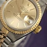 Rolex Lady-Datejust 69173 (1990) - Champagne dial 26 mm Gold/Steel case (3/4)