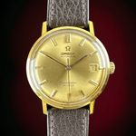 Omega Seamaster 166.020 (1962) - Gold dial 34 mm Yellow Gold case (1/8)