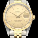 Rolex Oyster Perpetual Date 15223 (1989) - 34mm Goud/Staal (1/8)