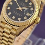 Rolex Lady-Datejust 69178 (1991) - Black dial 26 mm Yellow Gold case (5/6)