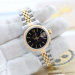 Rolex Lady-Datejust 69173 (Unknown (random serial)) - Black dial 26 mm Gold/Steel case (6/8)