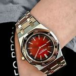 Audemars Piguet Royal Oak Jumbo 16202XT.OO.1240XT.01 (2025) - Red dial 39 mm Titanium case (3/4)