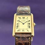 Cartier Tank Vermeil Unknown (1990) - Yellow dial 30 mm Silver case (4/5)