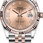 Rolex Datejust 36 126231 (Unknown (random serial)) - Gold dial 36 mm Steel case (1/8)