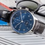 IWC Portuguese Chronograph IW371606 (Onbekend (willekeurig serienummer)) - Blauw wijzerplaat 41mm Staal (2/8)