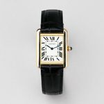 Cartier Tank Solo W1018755 (2018) - Wit wijzerplaat 31mm Geelgoud (1/8)