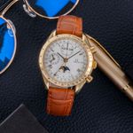 Omega Speedmaster Reduced 3131.20 (Unknown (random serial)) - White dial 39 mm Yellow Gold case (1/8)