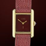 Cartier Tank Vermeil MUST (1990) - Red dial 20 mm Silver case (1/8)