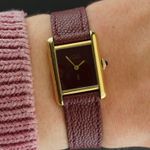 Cartier Tank Vermeil MUST (1990) - Red dial 20 mm Silver case (2/8)