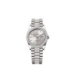 Rolex Day-Date 36 128349RBR (2025) - Silver dial 36 mm White Gold case (1/1)