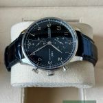 IWC Portuguese Chronograph IW371447 (Onbekend (willekeurig serienummer)) - Zwart wijzerplaat 41mm Staal (4/7)