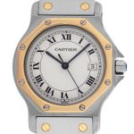 Cartier Santos 187902 (1993) - White dial 30 mm Gold/Steel case (1/8)