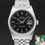 Rolex Datejust 36 16220 (1989) - Black dial 36 mm Steel case (1/8)