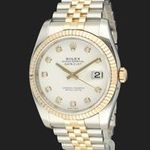 Rolex Datejust 36 116233G (2007) - White dial 36 mm Gold/Steel case (1/9)