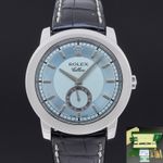 Rolex Cellini 5241 (2001) - Blue dial 38 mm Platinum case (1/8)