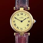 Cartier Tank 590004 (1990) - Champagne dial 24 mm Gold/Steel case (1/8)